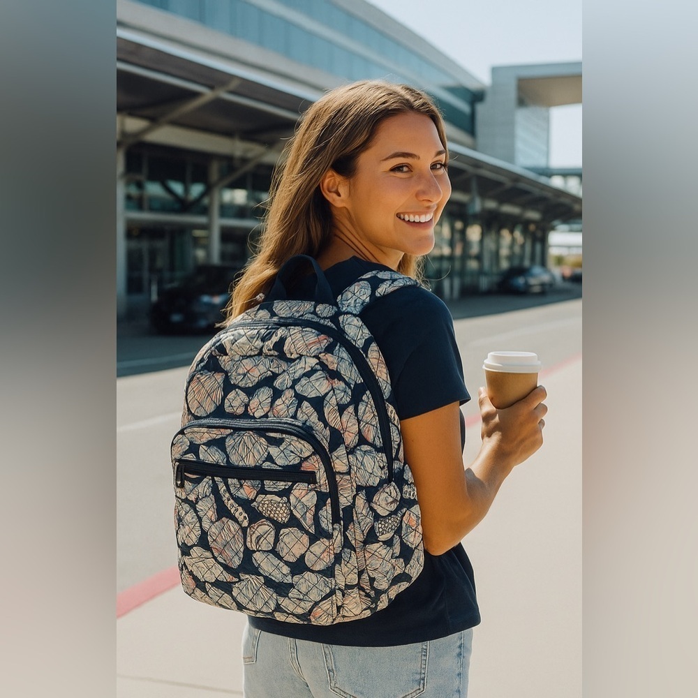 EUC Vera Bradley Campus Backpack in Morning Shells Print